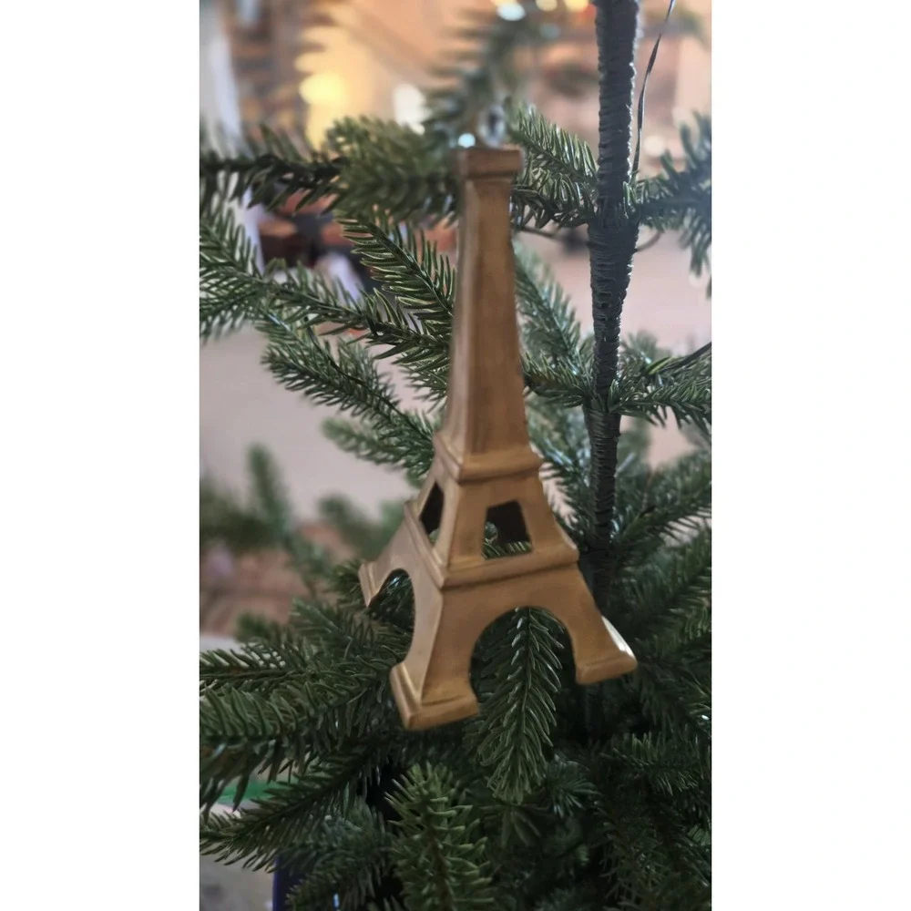Restoration Hardware Solid Gold Brass Miniature Eiffel‎ Tower Ornament Decor